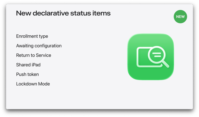 New declarative status items