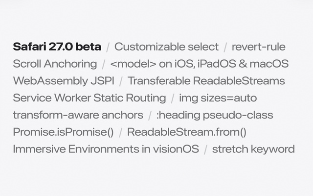Safari 27用WebKitの新機能