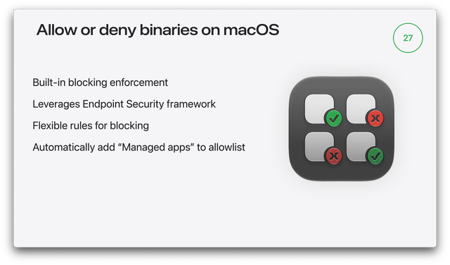 Allow or deny binaries on macOS
