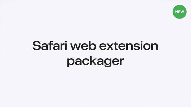 Safari web extension packager