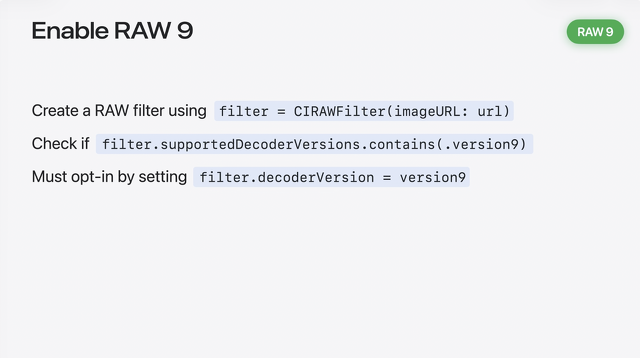 Enable RAW 9