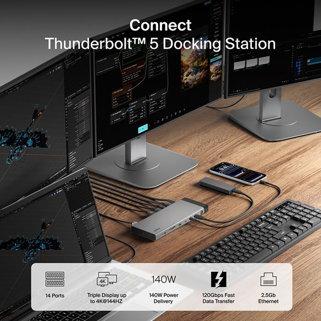 Belkin Connect 14-in-1 Thunderbolt 5ドッキングステーション