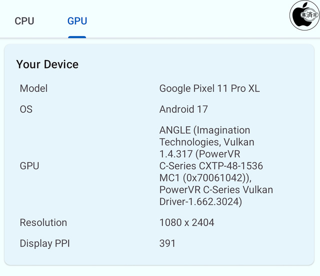 Google Pixel 11 Pro XLのGoogle Tensor G6 GPU 仕様