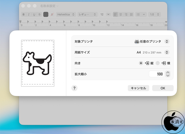 macOS：ページ設定