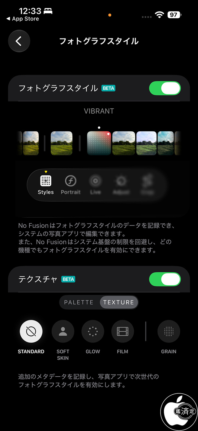 フォトグラフィックスタイル