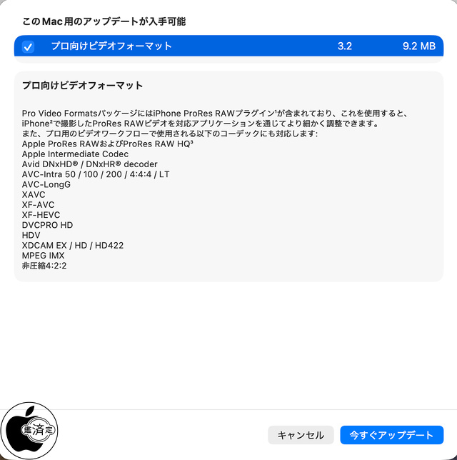 プロ向けビデオフォーマット