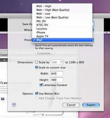 QuickTime書き出し