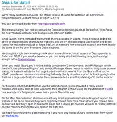 Gears for Safari on OS X